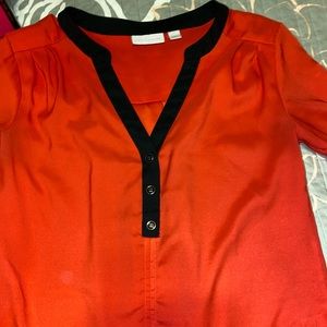 New york and company black and red blouse